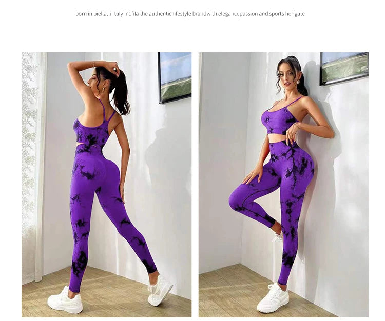 Tie-Dye Sports Bra & High-Waist Leggings